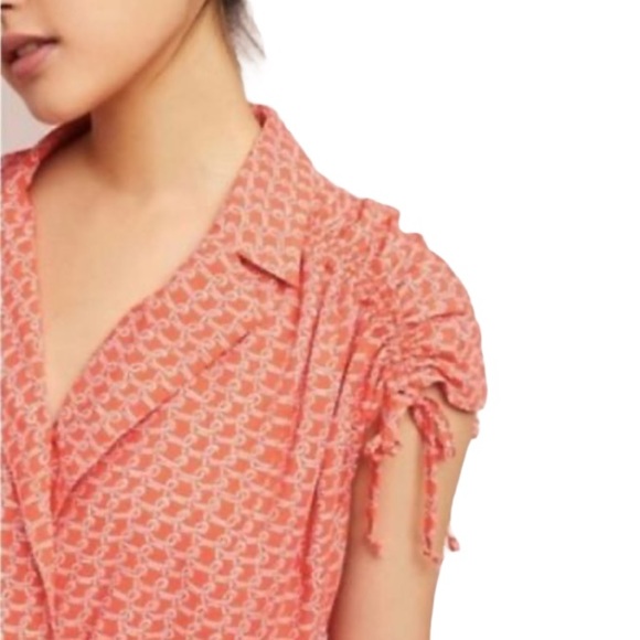 ANTHROPOLOGIE Maeve Carlotta Ruched Shirt Dress XS - Picture 4 of 15